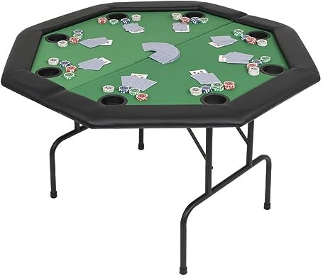 Homgoday Tavolo da Poker Piegabile in 2 per 8 Giocatori Ottagonale Verde, Tavolo da Pranzo, Tavolo da Cucina Tavolo da Giardino, Tavoli Esterno