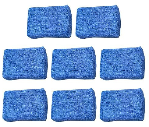 8 x Mikrofaser-Schwämme, quadratische Schwämme, starke Innennähte, ideal zum Auftragen von Wachs-Dichtstoffen und anderen Applikator-Pads, Auto-Detailing-Pad, 8 Stück, Mikrofaser-Applikator-Pads,