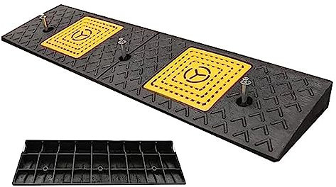 Gummi-Schwellenrampe für Türen, Rollstuhlrampen für Stufen im Garten, Auffahrt, rutschfeste Schwellenrampe für Rollstühle/Roller/Motorräder, Größe: 100 x 30 x 14 cm