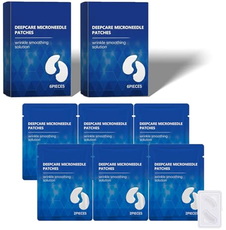 12 Stück Micro Glow Eye Patches, Hyaluronsäure-Pflaster für die Augenpartie, Microglow Augenmaske Set für Hydratation & Beruhigung, Augenringe Entfernen und Mindern Falten, Ermüdung Verringern