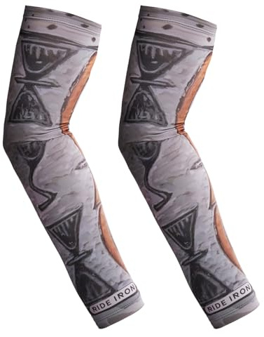RIDEIRON Mangas para brazos protección sol hombres y mujeres, protección UV UPF 50+, refrescantes, transpirables, antideslizantes para motociclismo, senderismo, correr o pescar