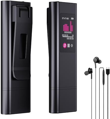 128GB Digital Voice Recorder, 1600 Hrs AI Noise Reduction, Rechargeable Voice Activated Recorder with Playback, MP3 Player Voice Activation Perfect Capture Every Word for Classes, Meetings, Interviews