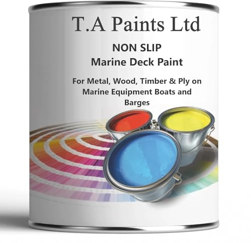 T A Paints Ltd Non Slip Marine Boat Deck Paint Durable Anti Slip Coating Ideal For Boats Barges Ideal for Wood Metal Concrete Plywood & Timber (2.5L BS 00 A 05 Goosewing Grey)