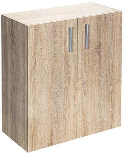 Casaria® Kommode mit 2 Türen 77x60x30cm Holz Modern höhenverstellbarer Einlegeboden Schlafzimmer Büro Flur Mehrzweckschrank Aktenschrank Schrank Eiche