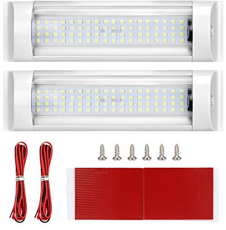SUPAREE Innenleuchten, LED RV Deckenleuchte Dachbeleuchtung 12V-80V 72LED Innenbeleuchtung für Wohnmobil/Wohnwagen/Lieferwagen/Boot