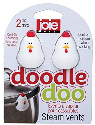 Joie Doodle Doo Chicken-Themed Pot Steam Lid Vent - Set of 2