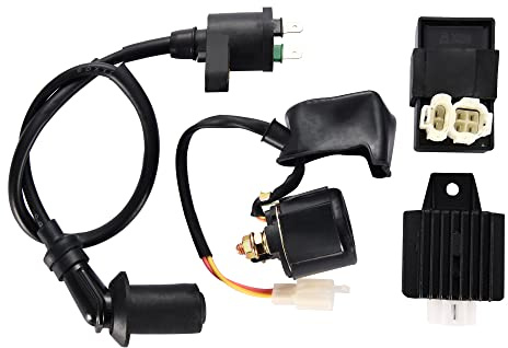WOOSTAR CDI Box Zündspule Starterrelais Spannungsregler Ersatz für GY6 50ccm 125ccm 150ccm ATV Roller Moped