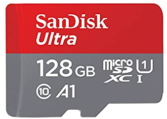 SanDisk Ultra 128GB microSDXC Memory Card + SD Adapter with A1 App Performance Up to 120MB/s, Class 10, UHS-I