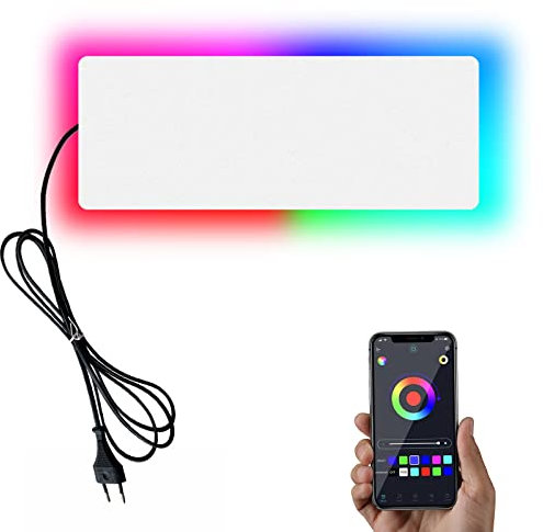 ANKBOY RGB Farbwechsel Wandleuchte LED mit Stecker und Schalter Bluetooth APP Steuerung Wandlampen Innen Bunt Dimmbar Stimmungs Beleuchtung Aluminium für Spielzimmer Flur Korridor Treppen,Weiß