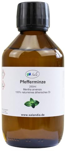 Sala Huile essentielle de menthe poivrée mentha arvensis naturelle - 250 ml - Bouteille en verre