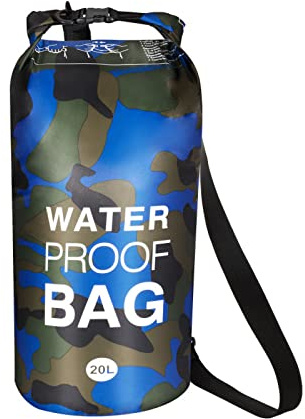 HOTKMB Waterproof Dry Bag 20L Rafting Dry Bags with Adjustable Shoulder Strap Roll-Top Closure Organizer Storage Bags for Boating/Kayaking/Fishing/Swimming/Camping/Snowboarding