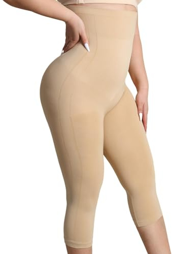 Takusun - Leggings moldeadores para Mujer, Control de Abdomen, Cintura Alta, sin Costuras, moldeadores de Cuerpo, Levantamiento de glúteos, Adelgazante de Muslos, Desnudo/, S