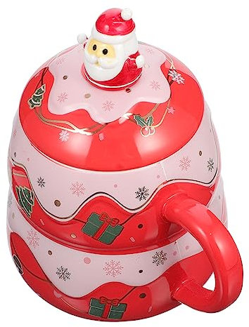 BESTonZON Keramikbecher Mit Weihnachtsmotiv Von Robustes Keramikmaterial Schlichte Farbe Und Edle Optik Vielseitig Als Trinkbecher Frühstücksbecher Wasserbecher Milchbecher Und Teebecher Kom