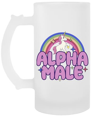 Alpha Male Bicchiere Da Birra In Vetro Trasparente Con Manico