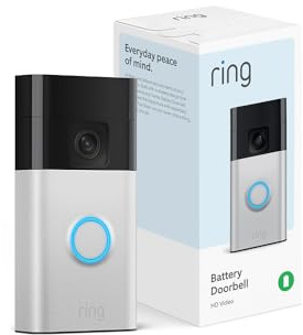 Like-New Ring Battery Doorbell, Home or business security with Head-to-Toe video, Live View with Two-Way Talk, and Motion Detection & Alerts, Satin Nickel