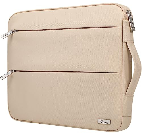 Voova Custodia PC Portatile 15 6 15.6 16 Pollici Compatibile con Macbook Pro 16 Borsa Porta PC Laptop Donna Uomo Impermeabile Albicocca Beige