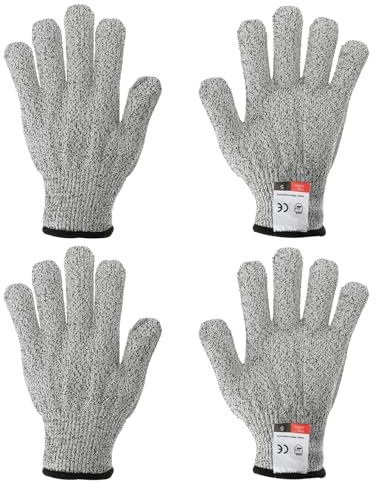 PATIKIL Cut Resistant Gloves, 2 Pair Level 5 Protection Anti Cutting Gloves Cut Proof Gloves for Kitchen Wood Carving Working, Large, Gray