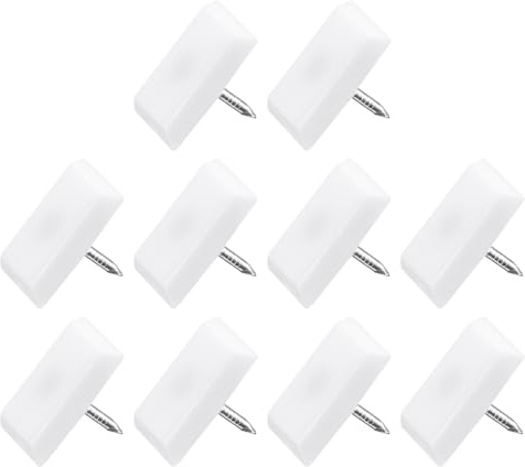 METALLIXITY Möbelfußnagel (18mm/0,71 Zoll) 20 Stück, Kunststoff-Quadratstuhlgleiter - für Stühle, Sofas, Möbelgleiter, Schutzpolster, weiß