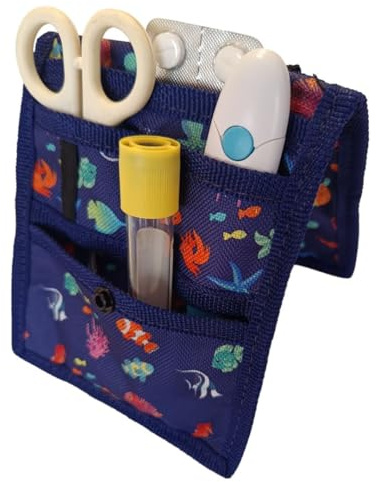 LELE MAKE®️.Organizzatore da tasca con magneti per infermiere TCAE - Salvatasche per infermieristica con portaforbici e accessori infermieristici design esclusivo (marino)