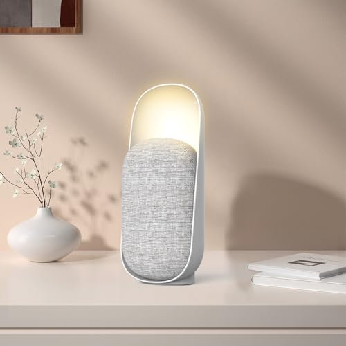 Gemmac 3 en 1 Enceinte Bluetooth + Veilleuse + Machine à Bruit Blanc, Enceinte Bluetooth pour Chambre à Coucher avec Veilleuse Rechargeable pour Enfants