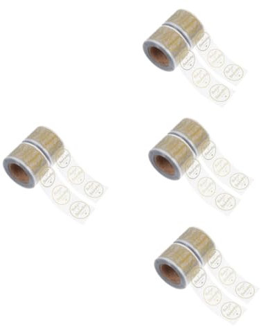 STOBOK 4 Sätze Danke Aufkleber Danke, Etikettenaufkleber Runder Dankesaufkleber Geschenkverpackungsaufkleber Danke Etikettenaufkleber Selbstklebendes Papier Golden 2 Rollen * 4
