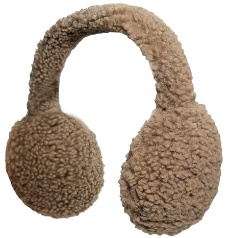 SEDEX Ear Muffs Women, Winter Warm Foldable Ear Warmer Earmuffs Fuzzy Faux Fur Outdoor Earflap Cold Weather Ear Warmer(Brown)