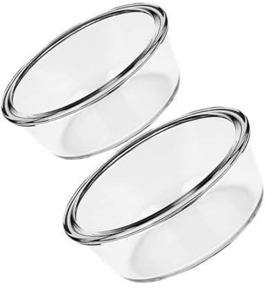 MOLUCKFU 2pcs Glass Egg Bowls Large Round Glass Mixing Bowls 650ml and 1000ml High Temperature Resistant for Kitchen Baking and Air Fryer Use