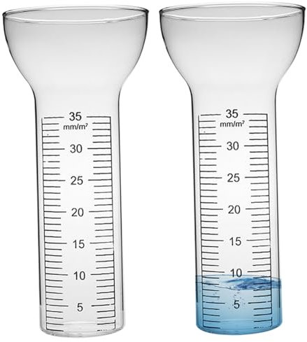 SMELEYOU Rain Gauge Replacement Tube 2Pcs Freeze Proof Glass Rain Gauge Tube with Clear Marks Funnel-Shaped Open Rain Gauges for Yard Garden Water Gauge for Garden