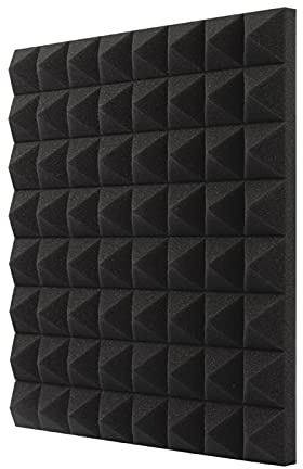 Panneaux en mousse acoustique, lot de 10 grands panneaux en mousse acoustique autocollants carrés ignifuges for studios, studios d'enregistrement, studios à domicile/bleu/50 x 50 x 5 cm(Black)
