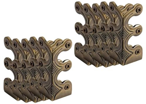 Qerwsdty 10 Stück Skiffers Eckschutz für Fußleisten, Sockelleistenschutz Aus Massivem Messing, Eckschutz für Fußleisten, Bronze