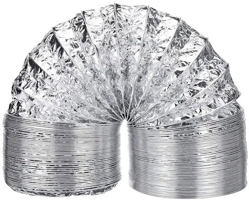 Aluminiumfolieslang Innerdiameter 120 mm Flexibel 1,5-6m Rörventilationskanal Ventilationsslang Torkhuv Avgaskanal (6m)(6m)