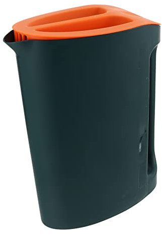 VICASKY Large 2200ml Water Pitcher and Scaled Water Kettle Beverage Holder, Dark Green Body Orange Lid, Suitable for Home Use and Summer Cooling