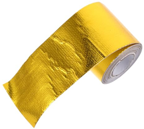 HAWILLOSCH Ruban Adhésif Barrière Thermique, Rouleau D'emballage De Ruban De Protection Thermique En Fibre De Verre Pour Camion Voiture Doré