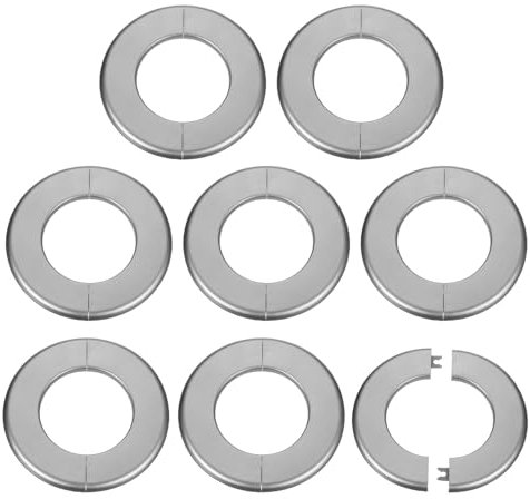 sourcing map 8 placas autoadhesivas de plástico ABS con brida dividida de 78 mm, diseño de hebilla para tubería de agua, baño, cocina, color gris