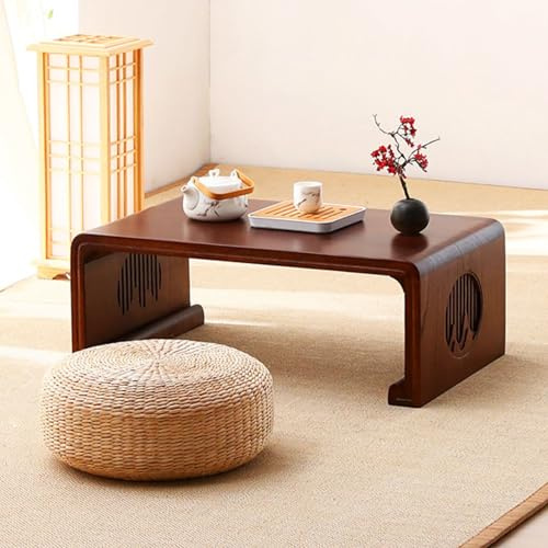Generisch Rattan Bodenkissen Handgewebt Rund 45cm Japansstil Tatami Sitzkissen Aus Rohrkolbengras Yoga Meditationskissen FüR Balkon Schlafzimmer Wohnzimmer BodenmöBel Kompakt StrapazierfäHig (Gelb)