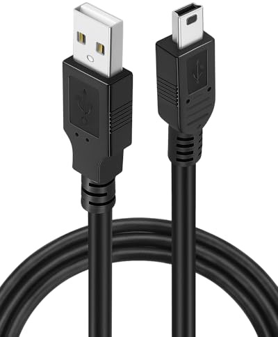 Lueden 2m Mini USB Cable USB A Male to Mini Male Transfer Charger Cable | Type A to Mini B Charger Cord Data Charging Lead for PS3 Controller Blue Yeti Dash Cam Hero 2/3/4 DAC MP3/4 Player Camera