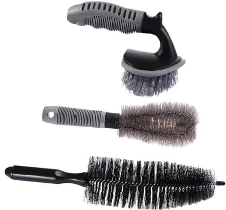 CONGARTENO Spazzole per Pulizia Cerchi Auto con Design Ergonomico Antiscivolo Setole Morbide per Rimuovere Sporco da Cerchioni e Pneumatici Resistente Allacqua e Pulizia Completa Senza Danni