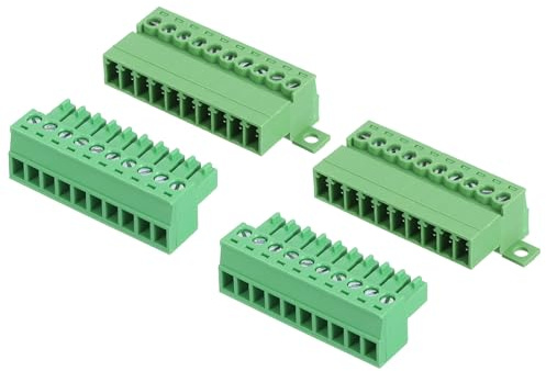 QUARKZMAN 2Set PCB Morsettiera a Vite Connettore 10 Pin Passo 3,5mm Verde | JM15EDGKP, Maschio & Femmina Terminale PCB Block, Terminale A Vite, ago dritto, Rame Stagnato