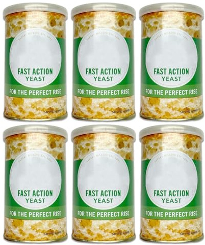 Fast Action Yeast 100g (Pack of 6) | Premium Instant Dry Yeast for Bread, Pizza, Baking & Doughs | Quick-Rising, Easy-to-Use, Consistent Results | Suitable for Hand Baking & Bread Machines