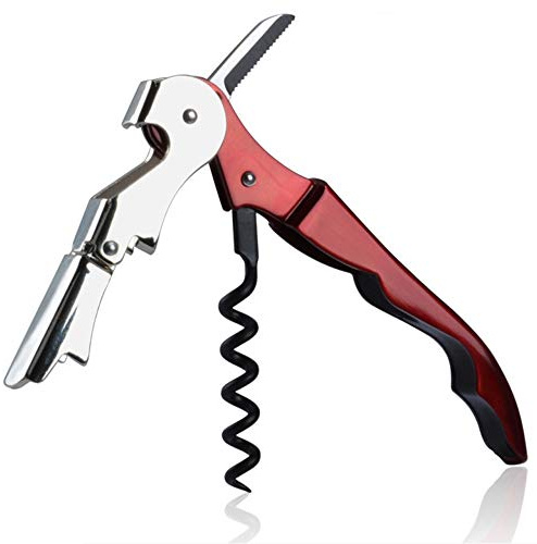 AVLLSO Cavatappi Professionale Doppia leva a molla Chiave del vino Apribottiglie Realizzato in acciaio inossidabile