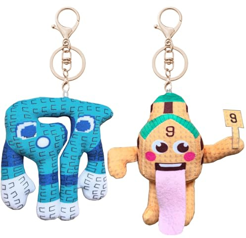 AUNGCSHE 2 Pcs Steal A Brainrot Porte Clef, Italian Brainrot Porte Clé, Strawberry Elephant, 67, Peluche Brain Rot Porte Clef pour Les Enfants et Les Adultes, Objet de Collection