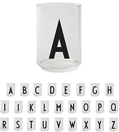 Design Letters Vasos para Beber (A-Z) | Ideal Regalos Originales para Mujer, Regalos Para Hombre | Vasos con Inicial | Borosilicato Vasos Decorativo Microondas 350 Ml