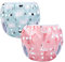 Luxja Pañal de Natación para Bebes Bañador Reutilizable de Nadar de Bebé Pañal Lavable para Bebé (0-3 años), Flamenco Rosado + Oso Polar