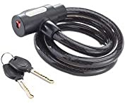 MOTTEZ Kabelschloss LBXA113Q, Schwarz, 100 cm, Schlüssel, Stahl, Padlock