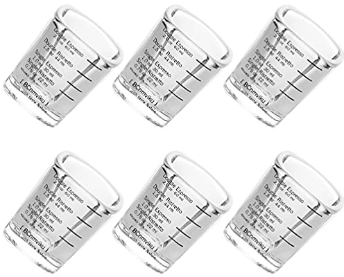 Cabilock 6pièces Tasse à Café Expresso Verre Graduée Lot De Transparentes Mesure Verre Doseur Ustensile Cuisine