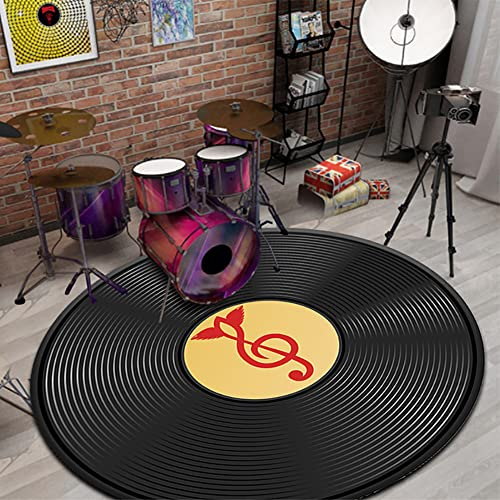 Z·Bling 140cm Drum Teppich Schlagzeug Teppich Schlagzeugteppich Schallschutz Teppich Schallschutzmatte Drum Rug Drum Matte Drumteppich Runde rutschfeste Trommel Teppiche,Für Bass Drum Snare