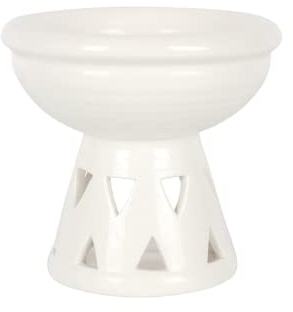 Gorgeous Off White Ceramic Deep Bowl Oil Burner - 12cm x 13cm (1 Pc.) - Premium Material, Versatile & Elegant Design - Ideal Home Decor, Relaxing Ambiance