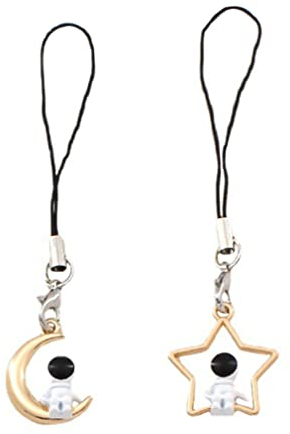 ibasenice Astronauten Handy-AnhäNger 2 StüCk Mond Und Stern SchlüSselanhäNger, Dekorative Und Einzigartige Handy- Und SchlüSselanhäNger FüR MäDchen, Geschenkideen FüR Weihnachten Und Geburtstage