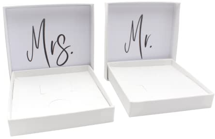 2 tlg Schmuckschachtel Set Mr & Mrs - Geschenkverpackung Hochzeit | Box für Braut und Bräutigam