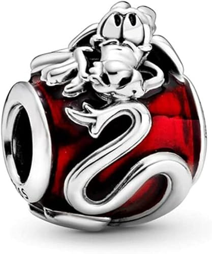 Breloque Mulan Mushu en argent sterling 925 compatible avec les breloques Pandora et beaucoup d'autres bracelets à breloques britanniques., Métal